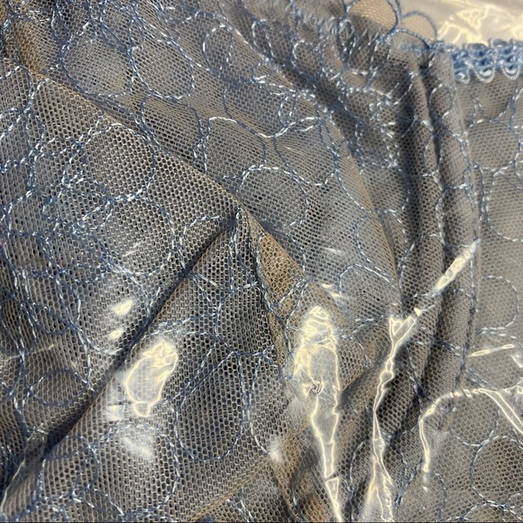 Free People Lucia Underwire Lacy Blue Gray Mesh Embroidered Bra 32C - Picture 5 of 6